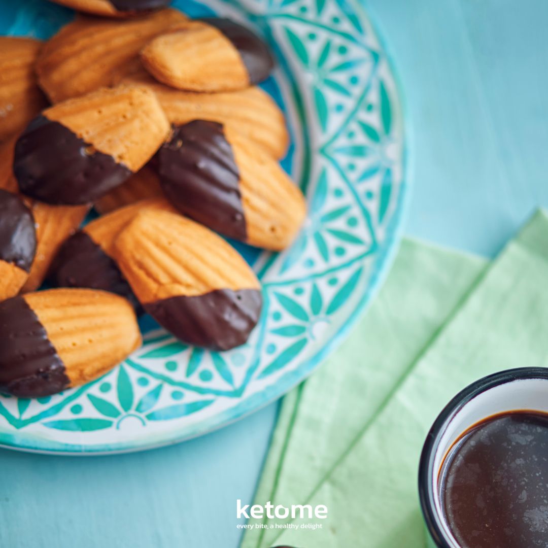 Keto Madeleine Cookies – Chocolate-Dipped Indulgence