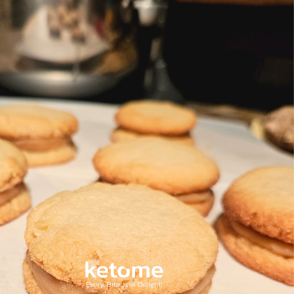 KETO CARAMEL Stuffed Cookies Homemade - Low-Carb, Sugar-Free & Gluten-Free