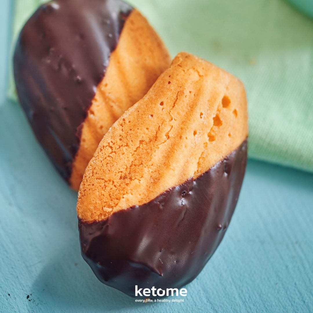 Keto Madeleine Cookies – Chocolate-Dipped Indulgence