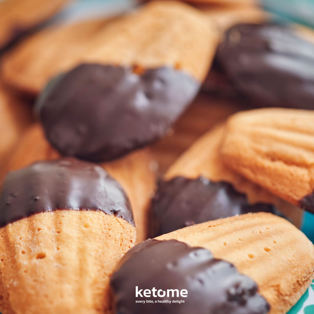 Keto Madeleine Cookies – Chocolate-Dipped Indulgence
