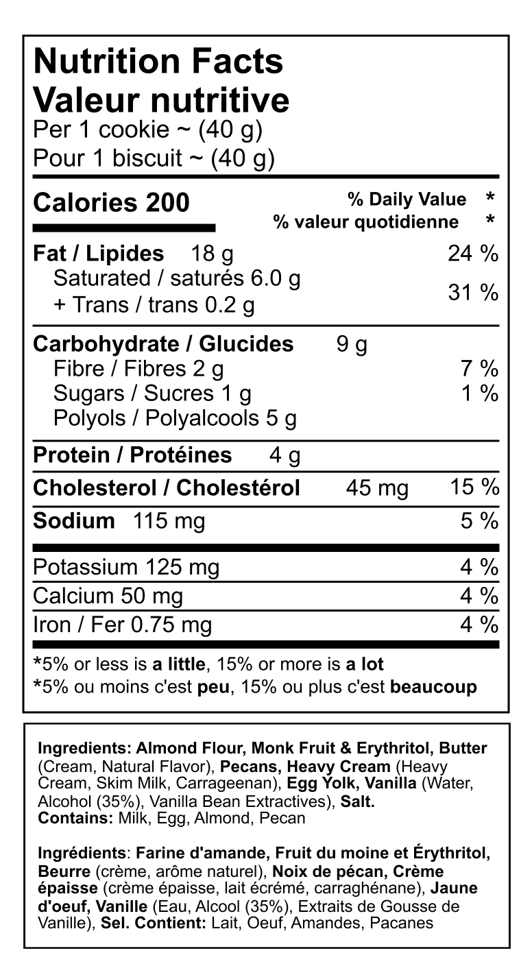 Biscuits faits maison KETO Pecan FLOWER - Faible teneur en glucides, sans sucre et sans gluten