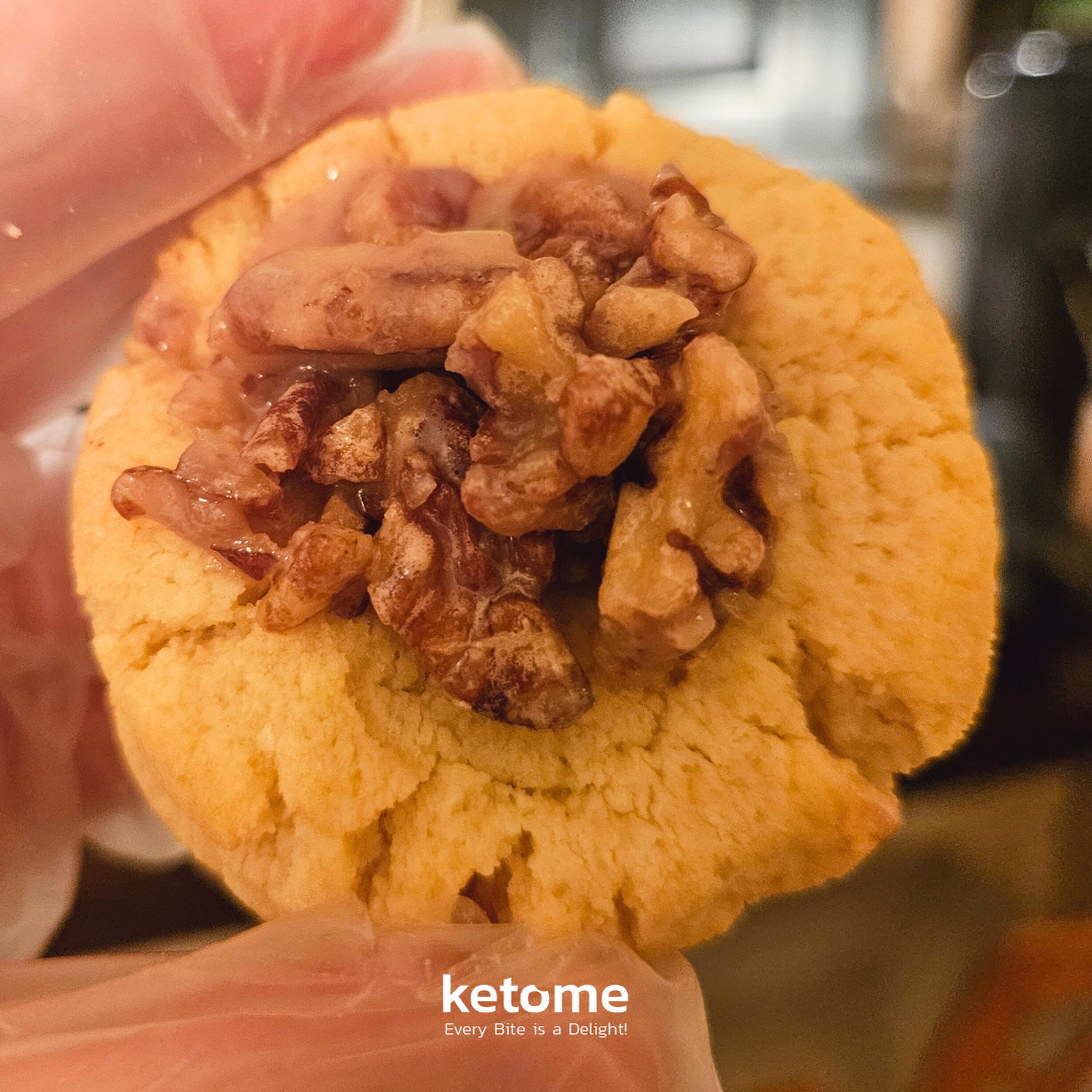 KETO Pecan FLOWER Homemade Cookies - Low-Carb, Sugar-Free & Gluten-Free