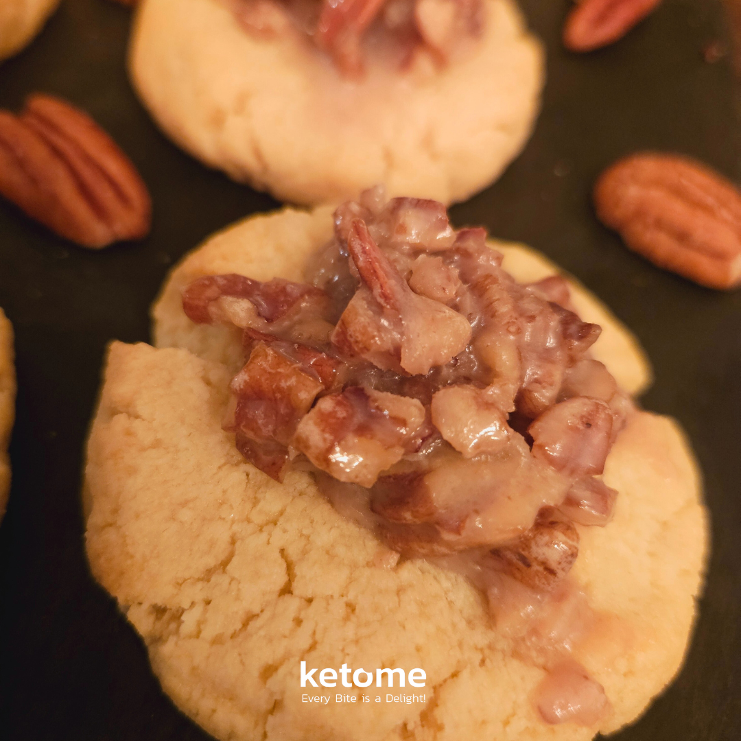 KETO Pecan FLOWER Homemade Cookies - Low-Carb, Sugar-Free & Gluten-Free