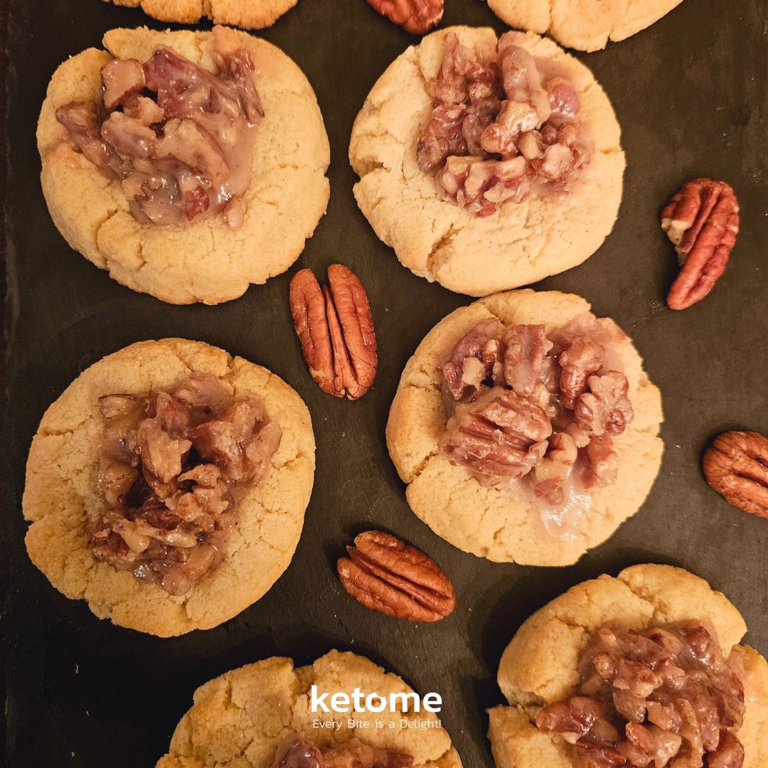 KETO Pecan FLOWER Homemade Cookies - Low-Carb, Sugar-Free & Gluten-Free