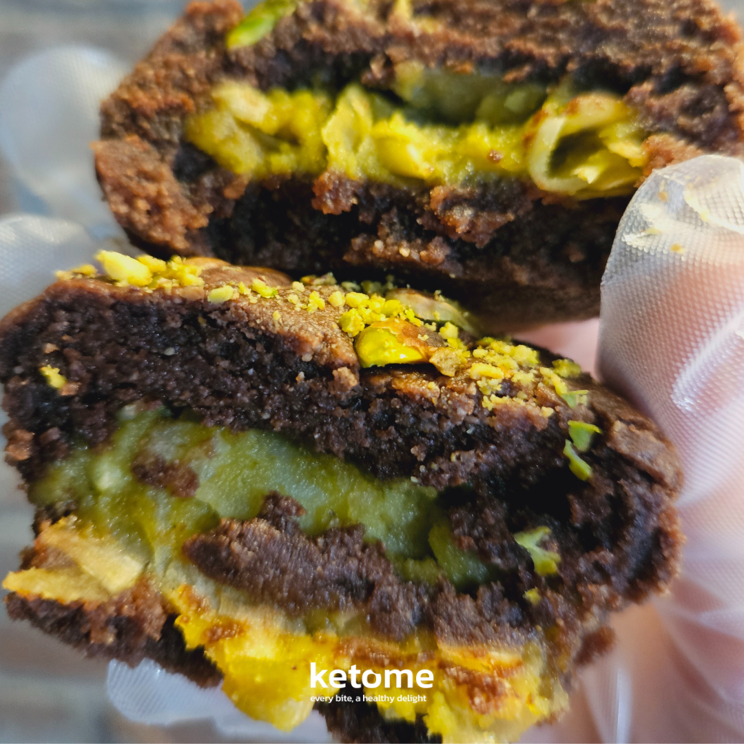 Dubai-Style Pistachio & Hazelnut Filling Keto Cookies