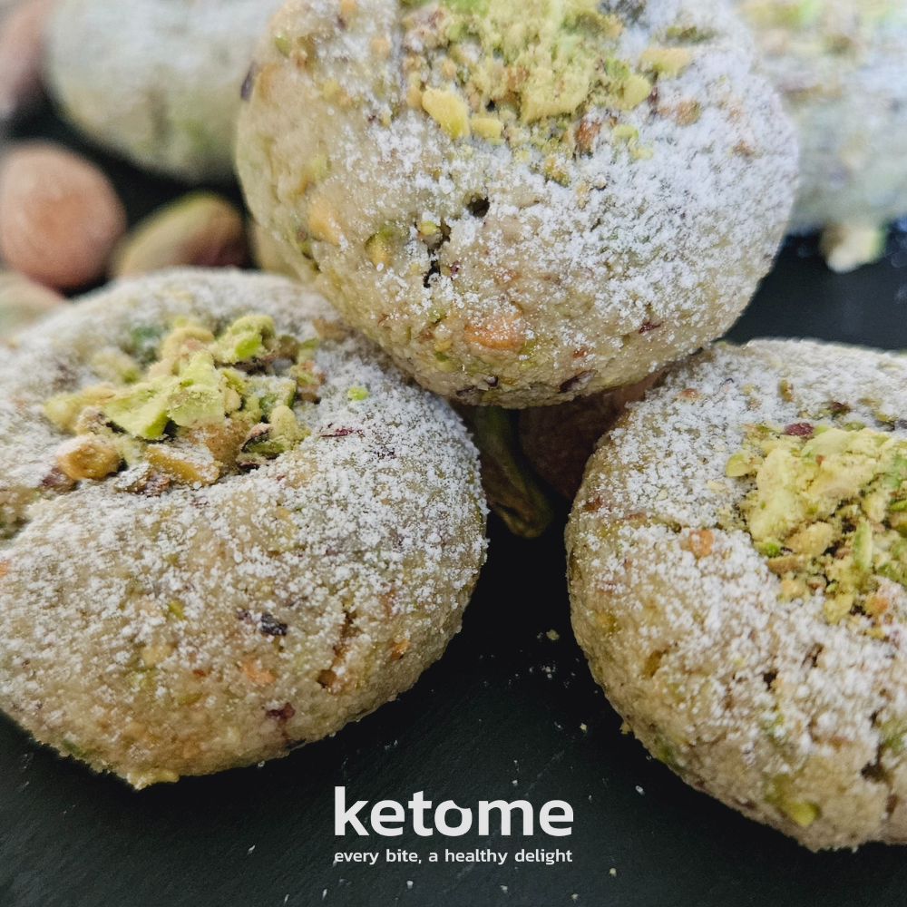 KETO PISTACHIO Cinnamon Homemade Cookies - Low-Carb, Sugar-Free & Gluten-Free