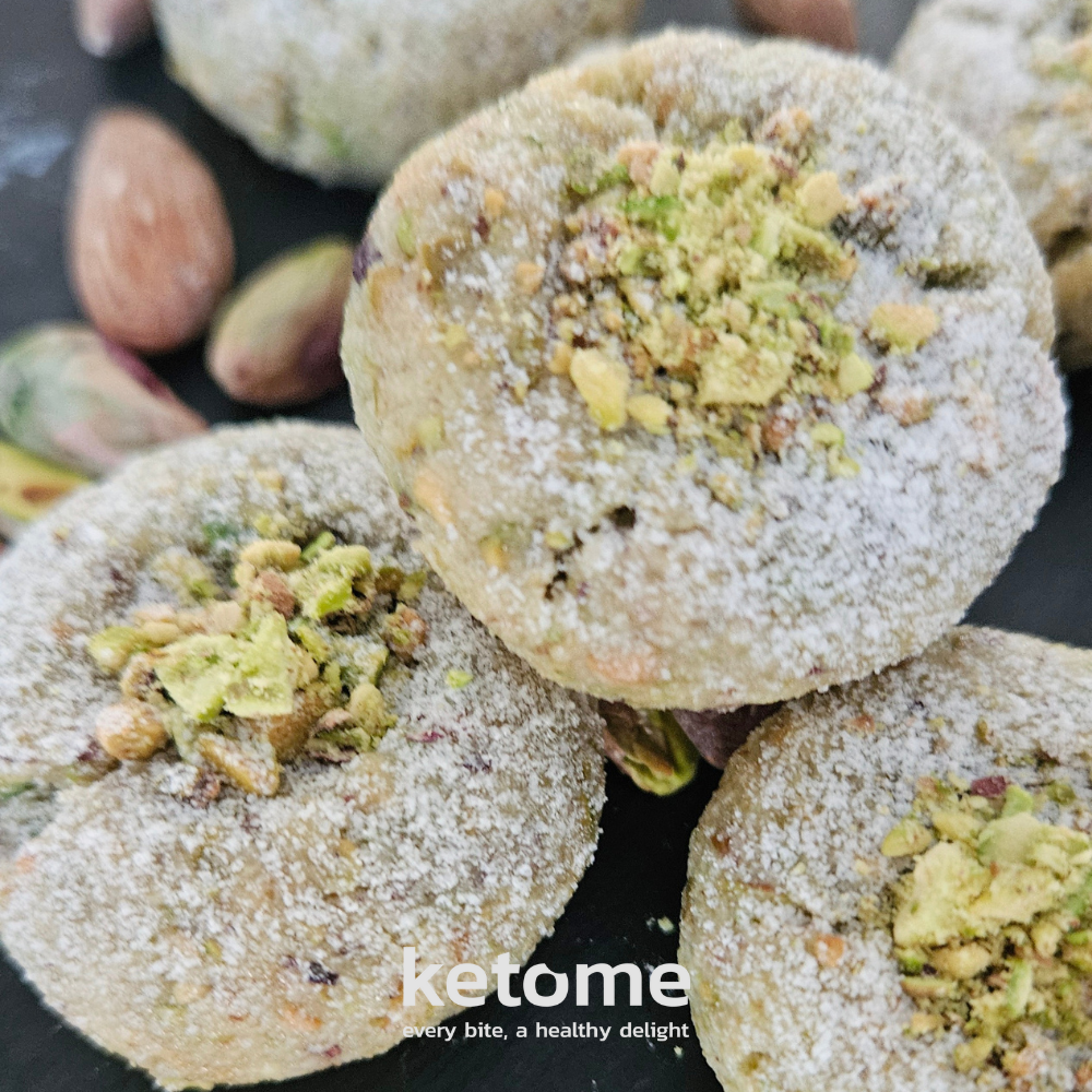 KETO PISTACHIO Cinnamon Homemade Cookies - Low-Carb, Sugar-Free & Gluten-Free