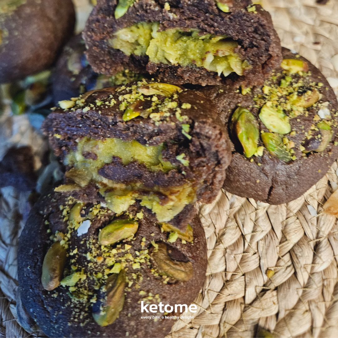 Dubai-Style Pistachio & Hazelnut Filling Keto Cookies