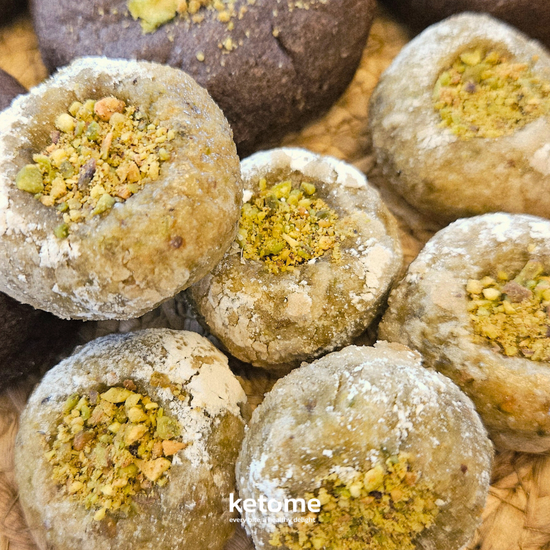 KETO PISTACHIO Cinnamon Homemade Cookies - Low-Carb, Sugar-Free & Gluten-Free