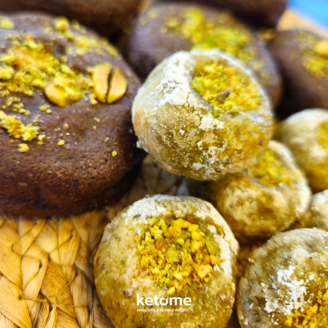 KETO PISTACHIO Cinnamon Homemade Cookies - Low-Carb, Sugar-Free & Gluten-Free