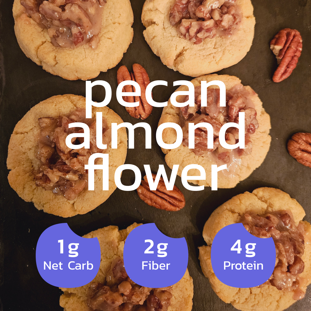 Biscuits faits maison KETO Pecan FLOWER - Faible teneur en glucides, sans sucre et sans gluten