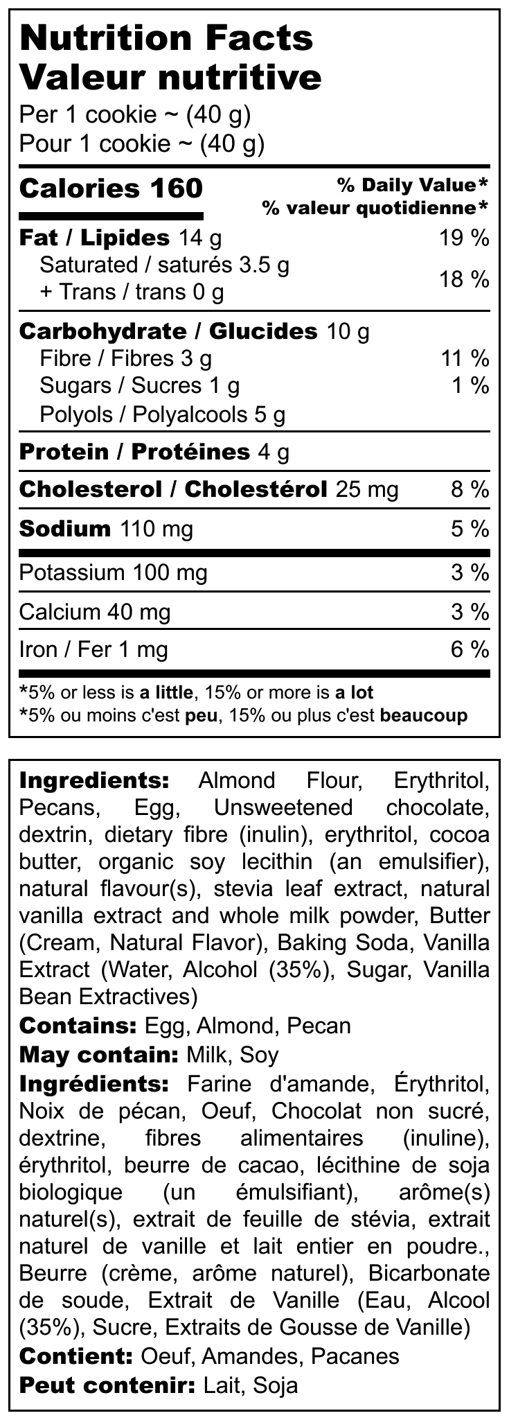 Biscuits faits maison aux pépites de chocolat KETO PECAN - Faible teneur en glucides, sans sucre et sans gluten